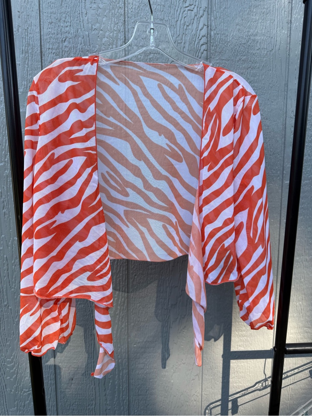 Women's Zebra Print Sheer Top size Medium